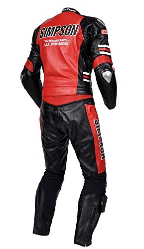 Amazon.co.jp: シンプソン(SIMPSON) 2ピースレザースーツ RED L SST